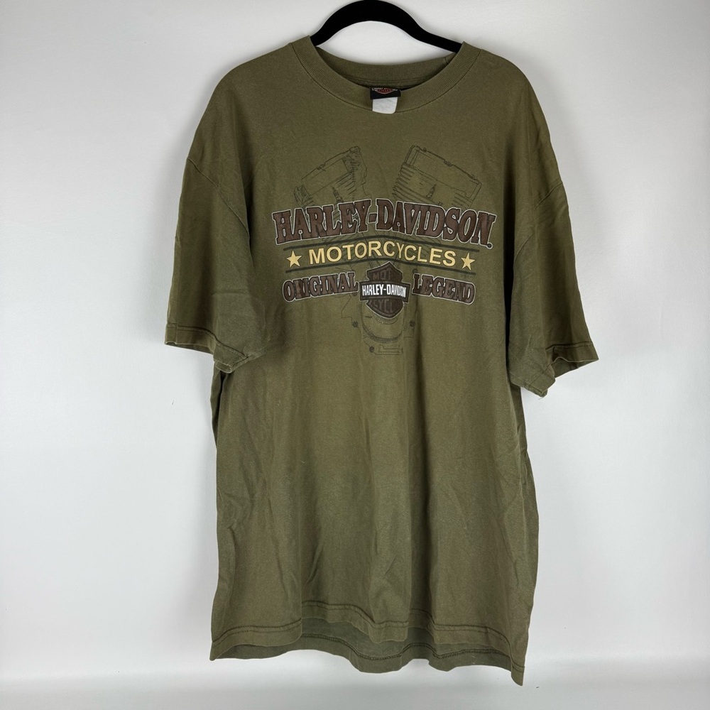 Vintage Harley-Davidson Thunder Bay Ontario T-Shirt - Olive Green - XL
